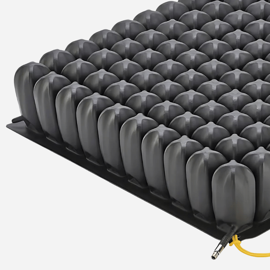The ROHO Mid Profile Air Cushion by Permobil is designed to offer enhanced pressure relief, stability, and comfort for wheelchair users who require a higher level of support.