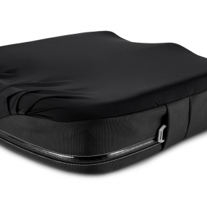 Side view image of the Axiom SP Visco Wheelchair Cushion - Gel-filled wheelchair cushion designed for pressure relief and comfort, featuring a breathable cover and adjustable air cells.