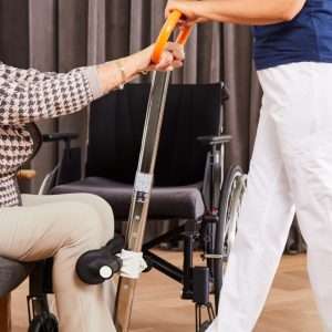 Image of the Etac Turner Pro in use - Versatile and adjustable turning aid for wheelchair users, designed to assist with transfers and repositioning.