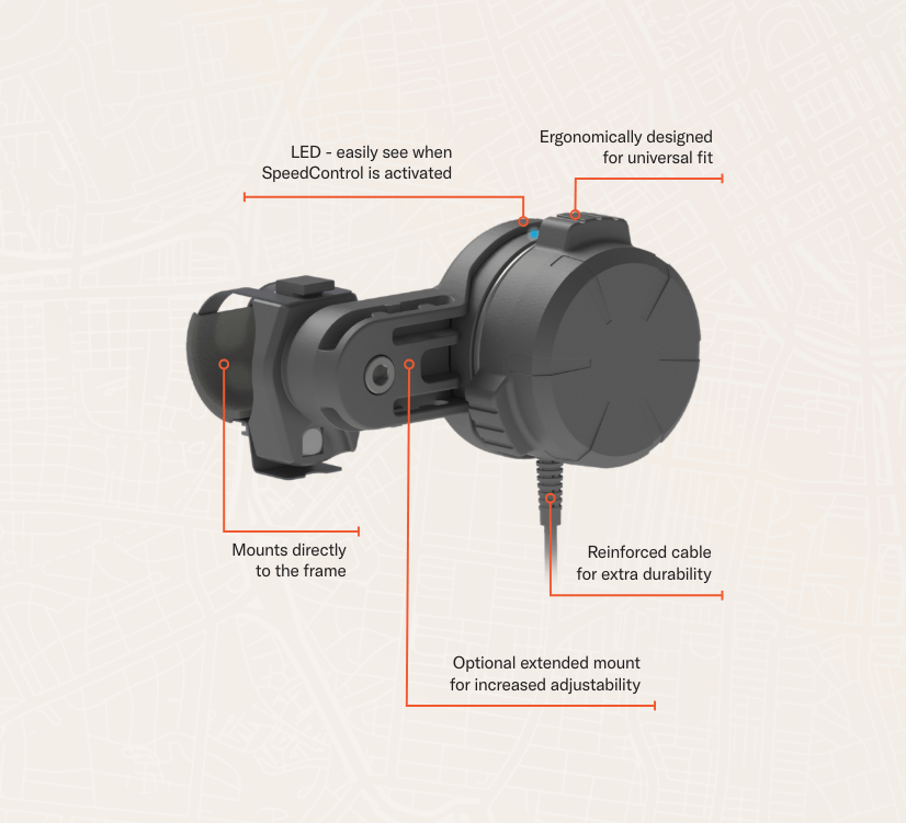 Infographic of the Smartdrive MX2+ Powered Wheelchair Attachment - A motorized attachment unit that connects to a manual wheelchair, transforming it into a power-assisted wheelchair.