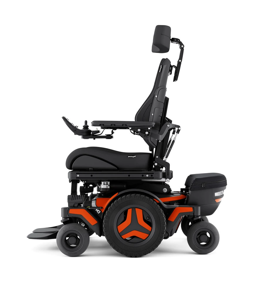 Image of the Permobil M3 Powerchair Luggage Box - Securely attaches to the back of a Permobil M3 power wheelchair, providing additional storage space for luggage or personal belongings.