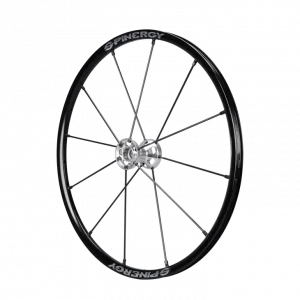 Side view of the Spinergy Lite Extreme LX Wheelchair Wheel - Lightweight, high-performance wheelchair wheel featuring a unique 12-spoke design for increased maneuverability and style.