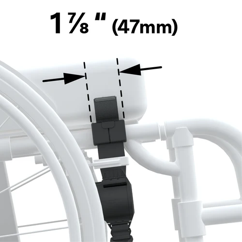 Side view Image of the LapStacker Flex - Retractable carry system for wheelchairs