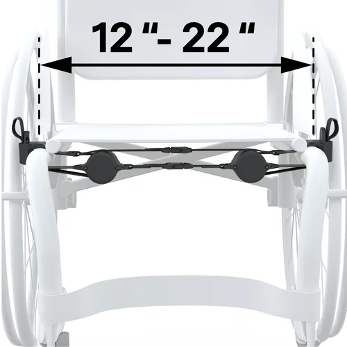 Front view Image of the LapStacker Flex - Retractable carry system for wheelchairs