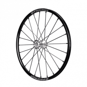 Side image of the Spinergy Spox Sport SL Wheelchair Wheel - Lightweight, high-performance wheelchair wheel featuring 24 PBO fiber spokes for durability, quick acceleration, and a smoother ride.