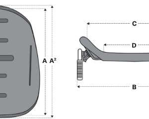 Blueprint of the ROHO AGILITY Max Contour Back System - Customizable wheelchair backrest featuring adjustable air cells and a contoured design for optimal posture, support, and pressure relief.