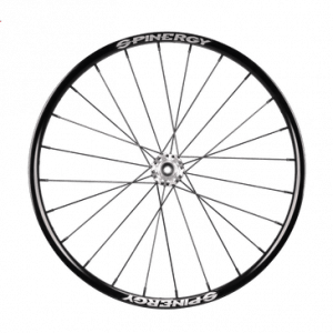 Front image of the Spinergy XSL - SPOX Sport Wheelchair Wheel - Lightweight, high-performance wheelchair wheel featuring a cross-laced spoke pattern for enhanced rigidity and responsiveness.