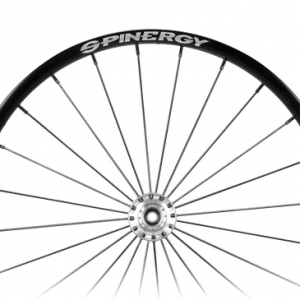 Front image of the Spinergy Spox Sport SL Wheelchair Wheel - Lightweight, high-performance wheelchair wheel featuring 24 PBO fiber spokes for durability, quick acceleration, and a smoother ride.