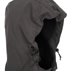 Close up image of the hood on the Raincape Plus Wheelchair Jacket - Waterproof, breathable hooded jacket designed for wheelchair users, offering full-body protection from rain and wind.