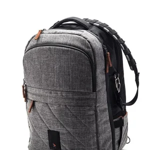 Frontal image of the Kinetic Balance Travel Backpack - Stylish and functional backpack designed for comfortable travel, featuring multiple compartments for organized packing.