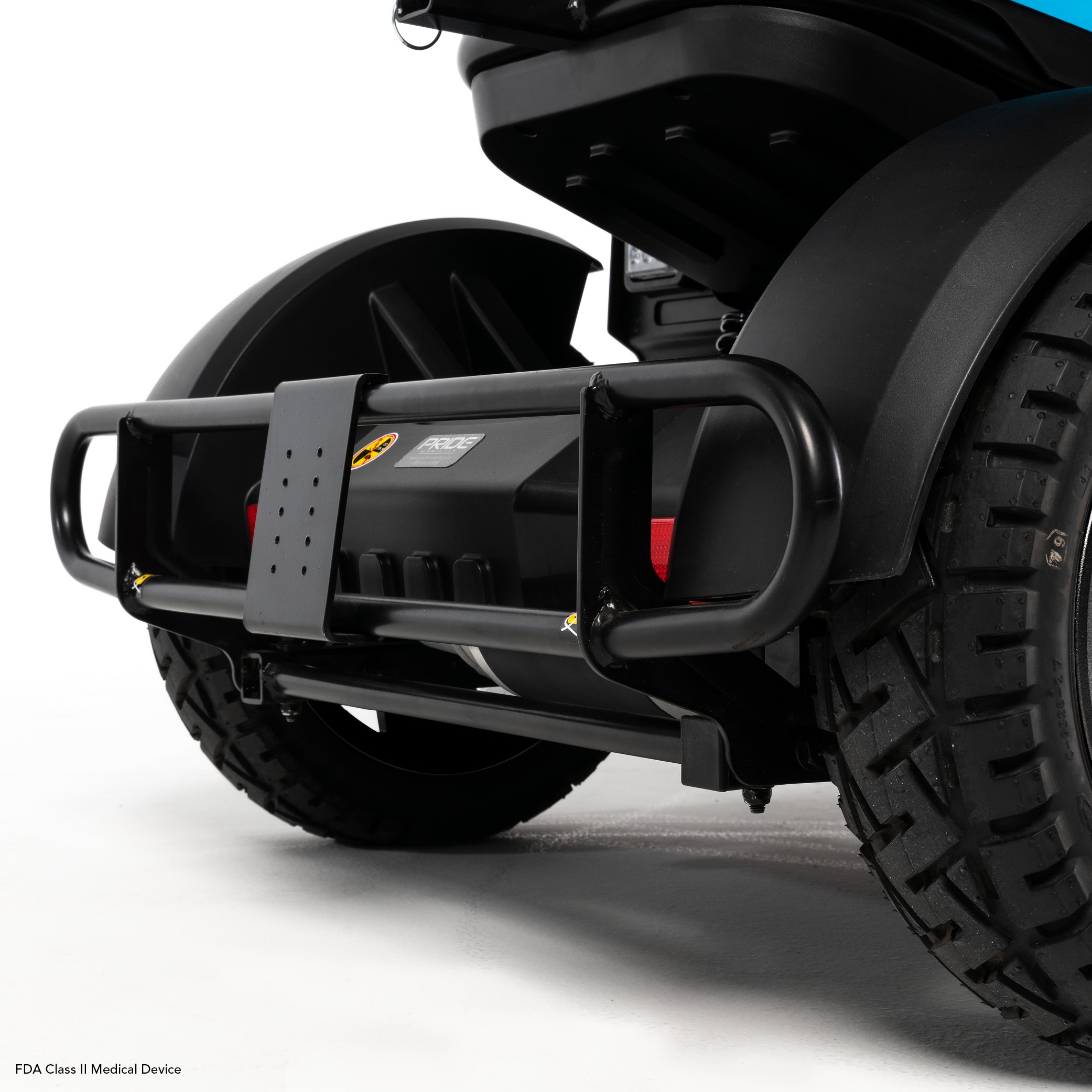 Close up view of the Pride Mobility PX4 Power Scooter - High-weight capacity, all-terrain electric scooter for outdoor adventures.