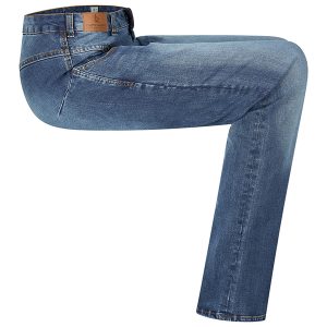 Side image of Kinetic Balance Women's Blue Jeans - Accessible jeans designed for comfort and style. Features a higher back waist, double-stretch denim, and magnetic or button fly closure for ease of use.