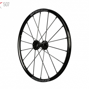 Side image of the Spinergy SLX 507 Wheelchair Wheel - High-performance, lightweight wheelchair wheel featuring a 7-spoke design for optimal rigidity and responsiveness.