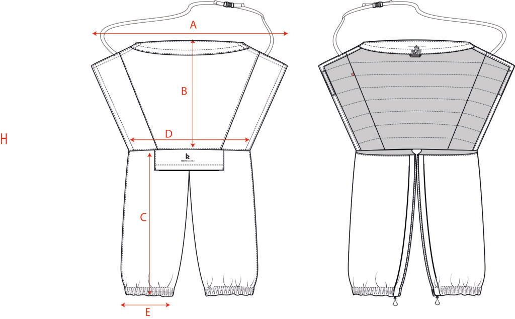 Image of the Kinetic Balance RAINDEK Size Guide - Visual chart illustrating different sizes of the Raindek wheelchair cover to help users select the correct size for their wheelchair.