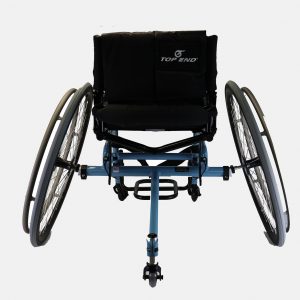 Back view of the SportTN Tennis Chair - Lightweight, maneuverable wheelchair designed for tennis players, featuring a low center of gravity and adjustable components for optimal performance and comfort.