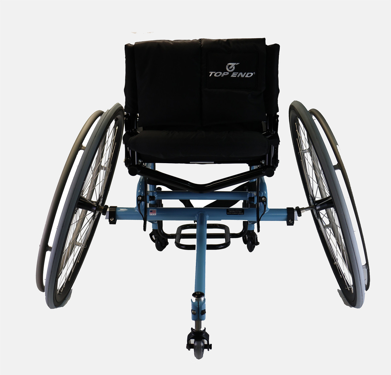 Back view of the SportTN Tennis Chair - Lightweight, maneuverable wheelchair designed for tennis players, featuring a low center of gravity and adjustable components for optimal performance and comfort.