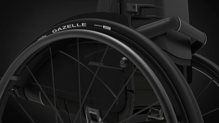 Close up image of the Tilite CR1 Wheelchair - Lightweight, customizable rigid wheelchair frame designed for performance and responsiveness.