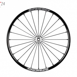 Frontal image of the Spinergy SLX 24 Spoke Wheelchair Wheel - Durable and high-performance wheelchair wheel with 24 spokes for maximum stability and responsiveness.