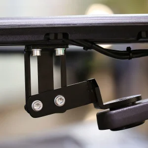 Permobil Adjustable Height Panel Bracket for wheelchair joystick mounting.