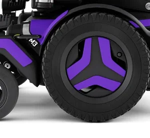 Close up image of the Permobil M3 purple Corpus Color Kit - Customizable color panels for the Permobil M3 wheelchair, allowing users to personalize their wheelchair's appearance.